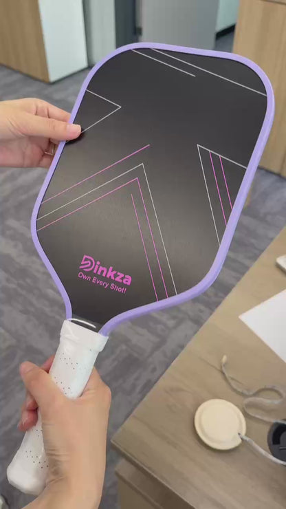 Dinkza Own Every Shot! Griponix FiberStrike Pickleball Paddle Set of 2 | Premium Fiberglass Racket for Beginners 14mm Lightweight PP Honeycomb Core, 2 Paddles 2 Balls & Carry Bag | Indoor Outdoor Play